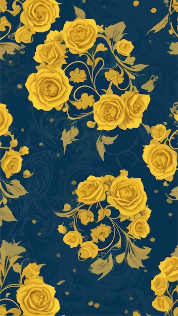 Arco-íris elegante e fundo floral amarelo com rosas