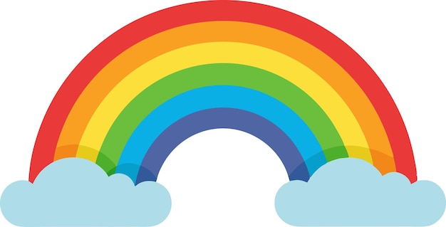 arco-íris em ilustração vetorial do céu