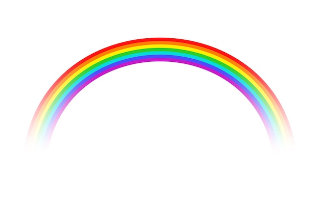 Arco-íris listrado com efeito de transparência isolado em fundo branco Vector