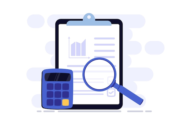 Área de transferência com gráficos e tabelas auditoria cálculos de débito e crédito contabilidade e impostos relatório financeiro contabilidade digital pesquisa financeira área de transferência com calculadora e moedas banco