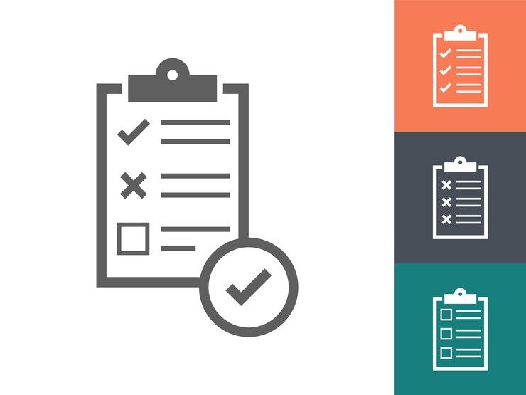 Vetor área de transferência com ícone de lista de verificação flat icon estilo sólido, ícone de linha de área de transferência moderna em 4 estilos vetor