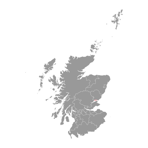 Vetor Área do conselho do mapa da cidade de dundee da ilustração vetorial da escócia