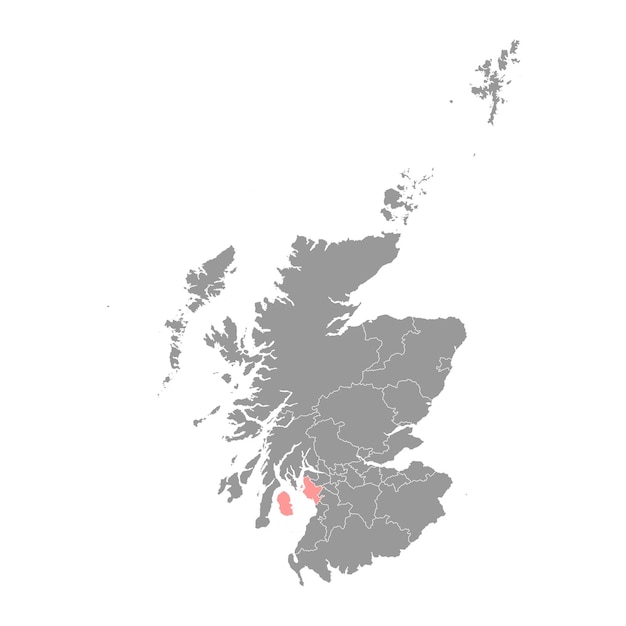 Vetor Área do conselho do mapa de north ayrshire da ilustração vetorial da escócia