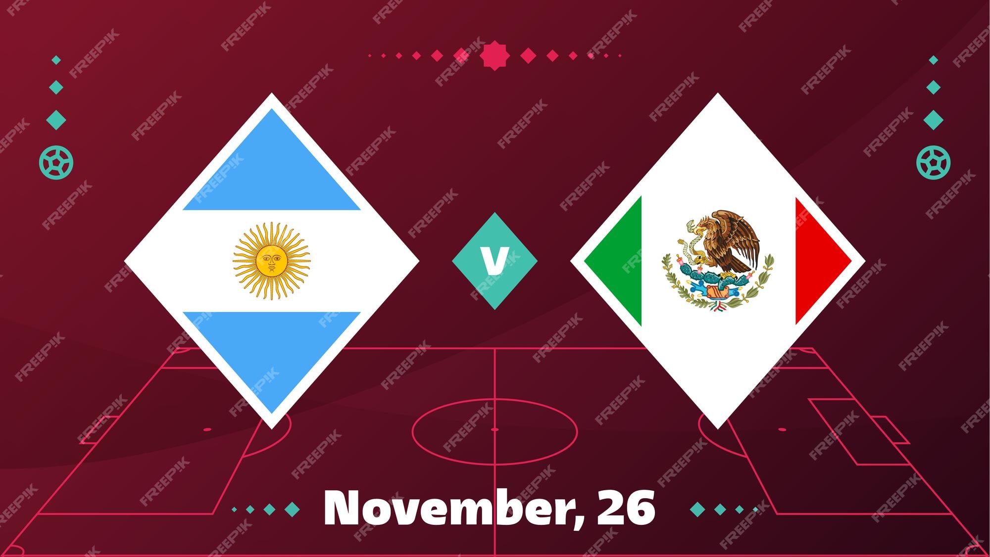 Argentina vs méxico, partida mundial de futebol 2022, campeonato mundial de  competição de futebol do grupo c contra