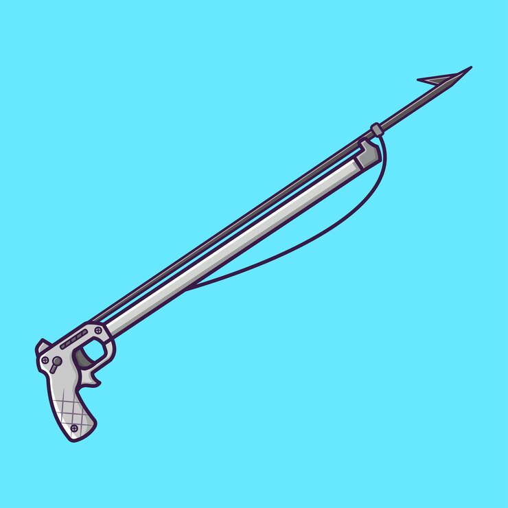 Vetor arma de lança para ilustração de peixe vetor ícone isolado pescador