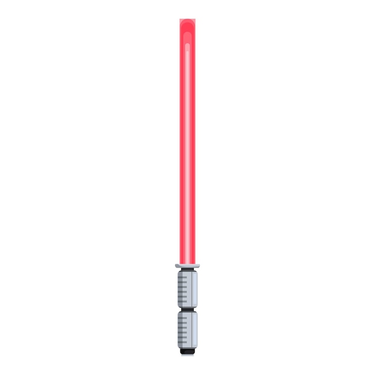 Vetor arma de raio laser vermelho brilhando com poder
