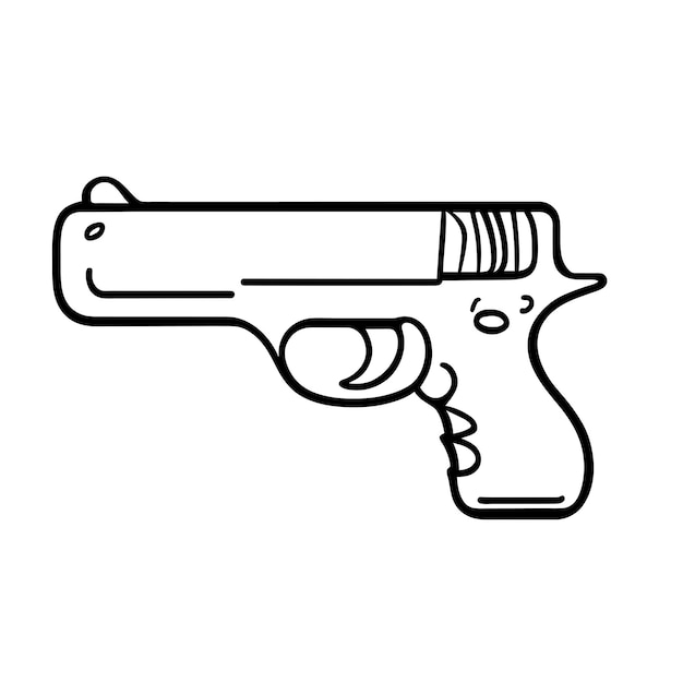 Vetor arma pistola cartoon vetor ícone ilustração feriado objeto ícone conceito isolado ilustração plana