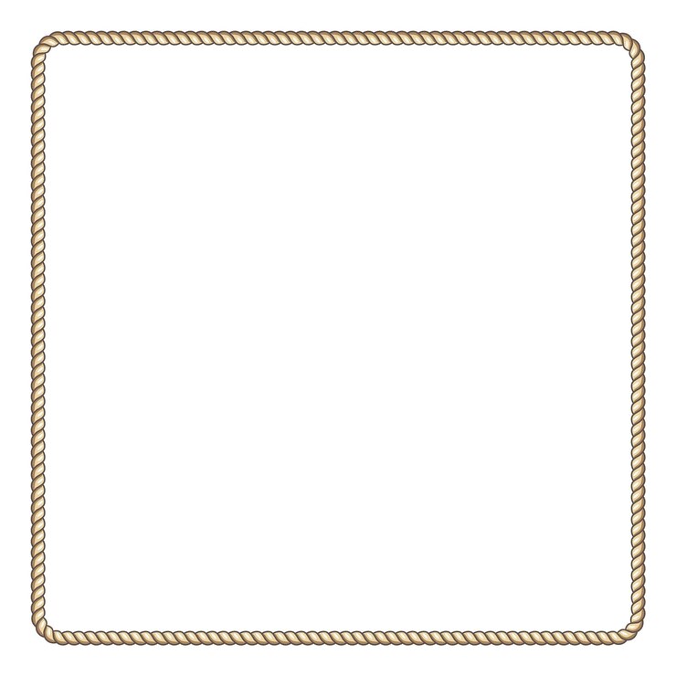 Vetor armação de linha decorativa. borda de corda quadrada em estilo náutico