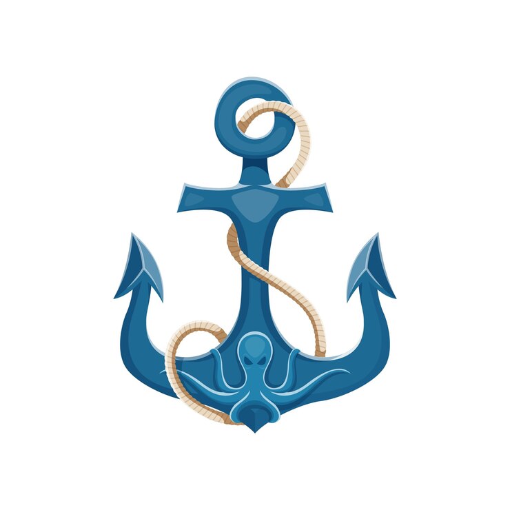 Vetor armadura formidável da âncora do navio pirata dos desenhos animados