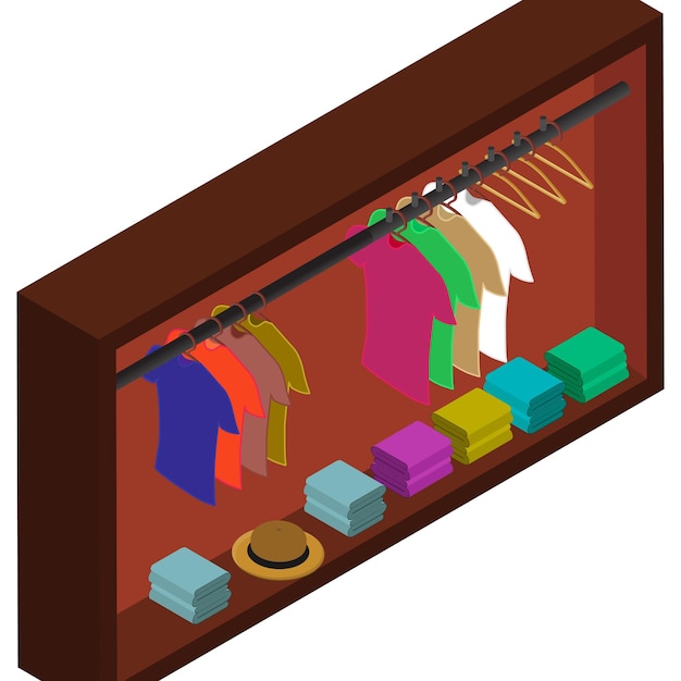 Vetor armário de guarda-roupa isométrico