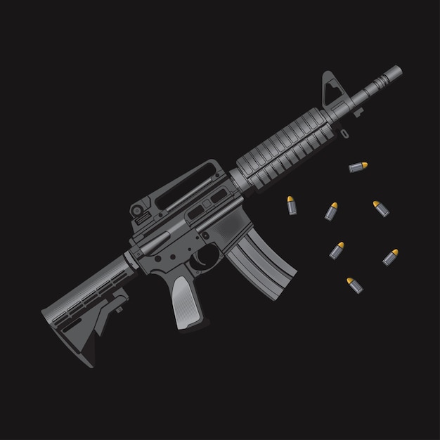 Armas armas pistolas ilustração vetorial