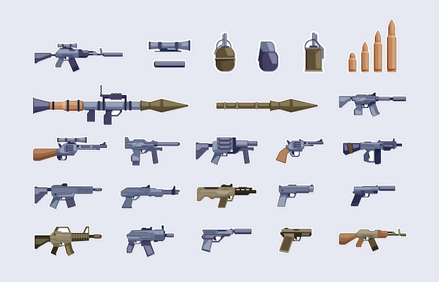 sniper rifle arma exército ilustração vetorial arma de fogo