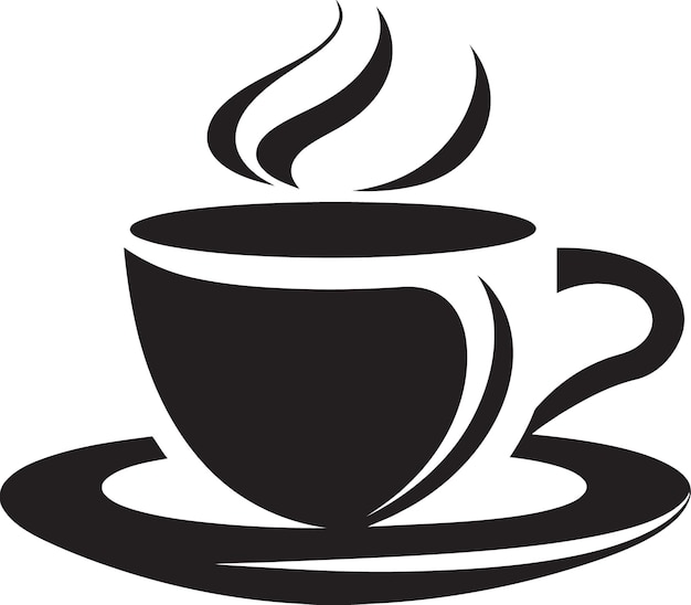 Vetor aroma infusão negro logo design de taça de café vector cafeína prazer vector logo negro ícone de c