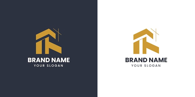 Arquitetura de construção imobiliária com modelo de vetor de design de logotipo de conceito de arte de linha minimalista