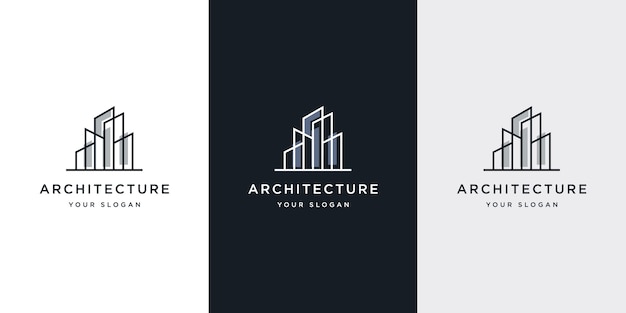 Vetor arquitetura de logotipo com inspiração de design de logotipo de conceito de linha