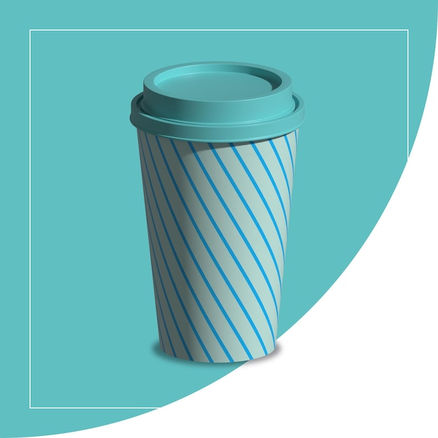 Arquivo eps vetorial de design de xícara de papel de café 3D