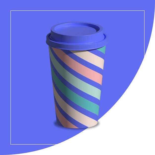 Arquivo eps vetorial de design de xícara de papel de café 3D