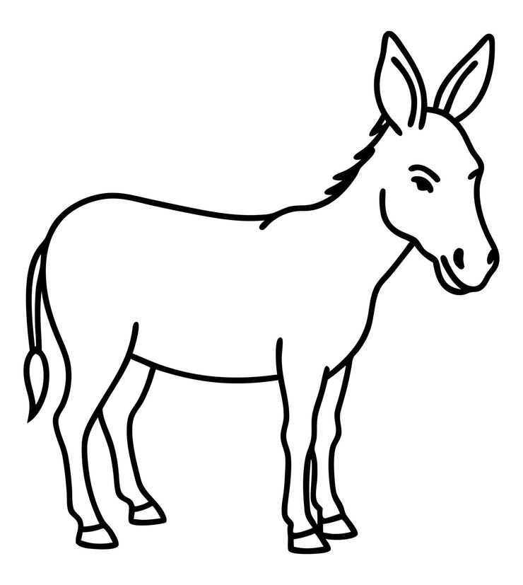 Vetor arquivo vetorial de arte de linha de burro