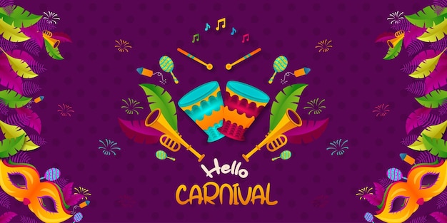 Vetor arquivo vetorial de carnaval com folhas