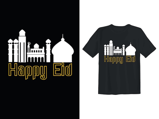 Arquivo vetorial de design de camiseta eid mubarak