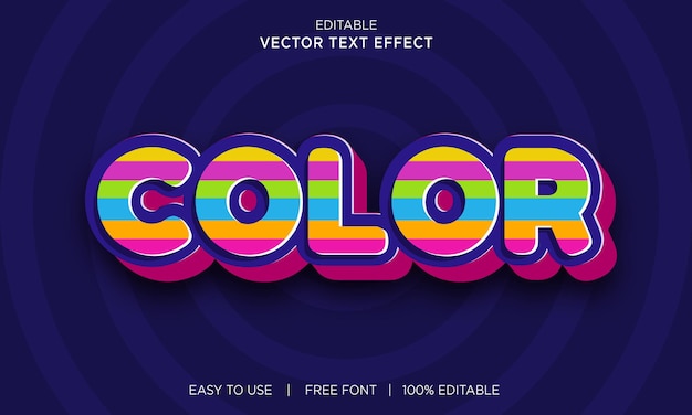 Arquivo vetorial de efeito de texto 3D colorido