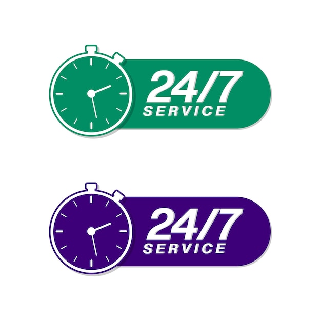 Arquivo vetorial diário de design de logotipo de serviço 24x7