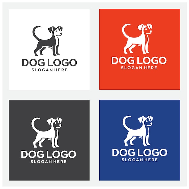 Vetor arquivo vetorial editável de logotipo de cachorro