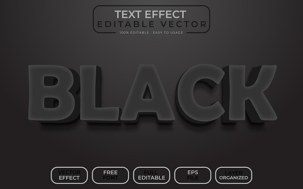 Arquivo vetorial eps de efeito de texto 3d preto