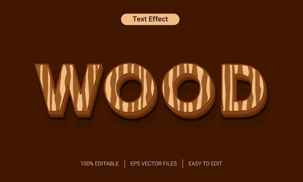 Vetor arquivos de vetor eps de detalhes em madeira para efeitos de texto