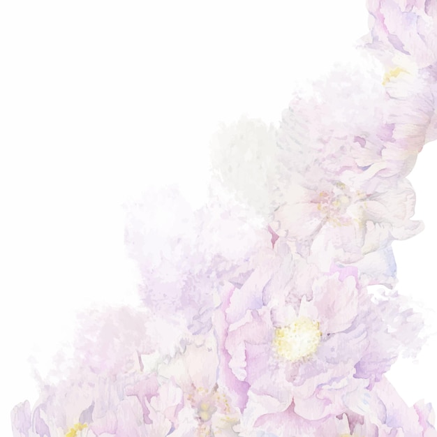 Arranjo de fundo pastel aquarela com botões e folhas delicadas de flores de peônia rosa desenhadas à mão isolado em branco para convites de amor de casamento ou cartões de felicitações papel impressão têxtil