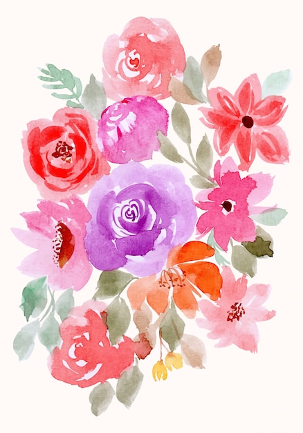 arranjo floral fundo aquarela