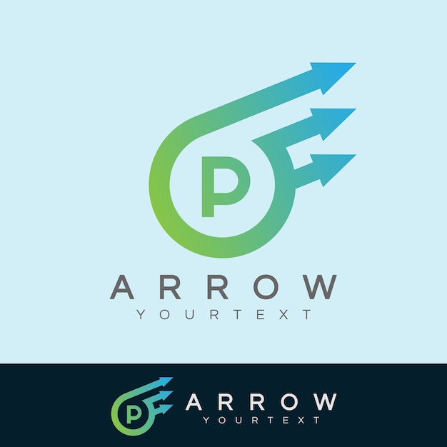 Arrow inicial letter p logo design