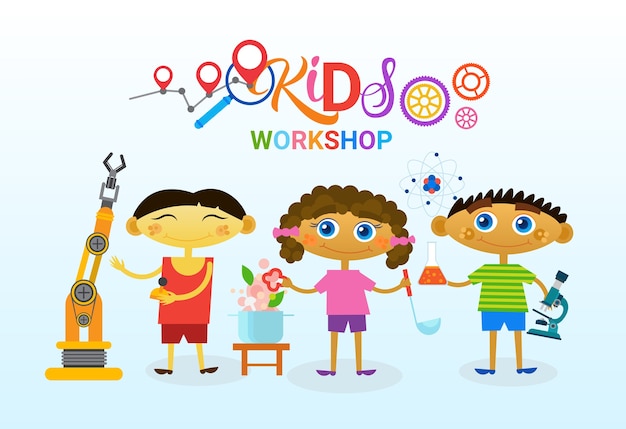 Vetor art classes for kids logo