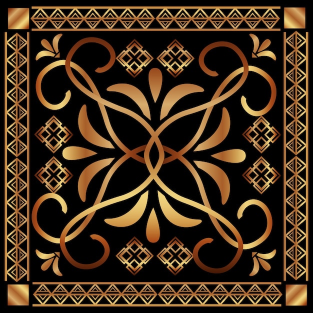 art deco floral vintage ornamento clássico motivo