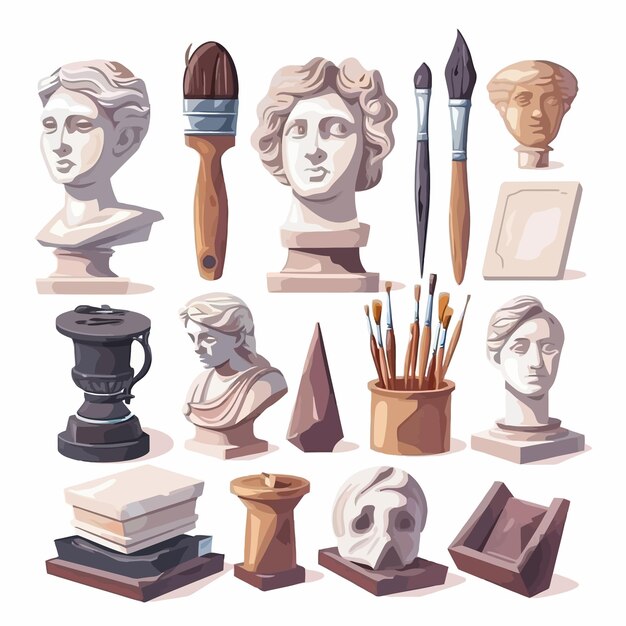 Vetor art_studio_elementscartoon_painting_tools (ferramentas de desenho animado)