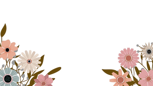 Arte abstrata fundo da natureza vetor plantas da moda design de moldura cor de fundo flores decorativas belo jardim folhas botânicas e design de padrão floral para banner de venda de verão