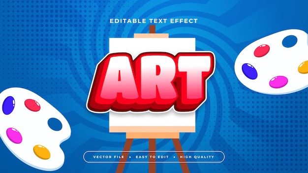 Arte colorida estilo de fonte de efeito de texto 3D editável
