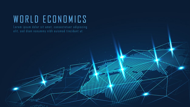 Arte conceitual da economia mundial financeira