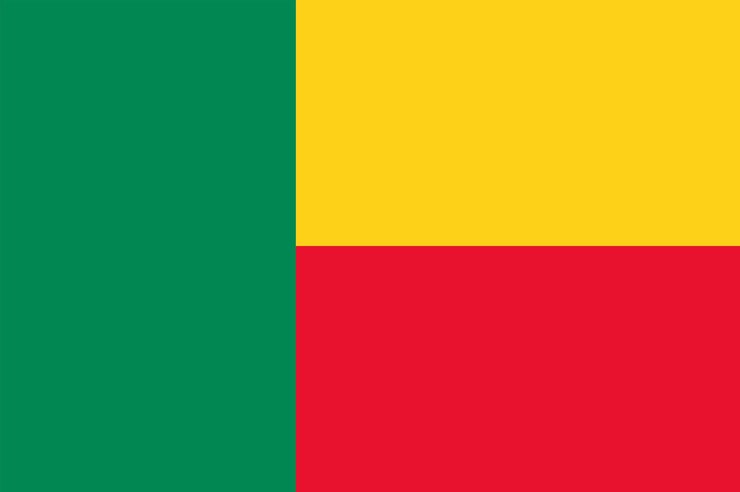 Vetor arte da bandeira do país africano de benin