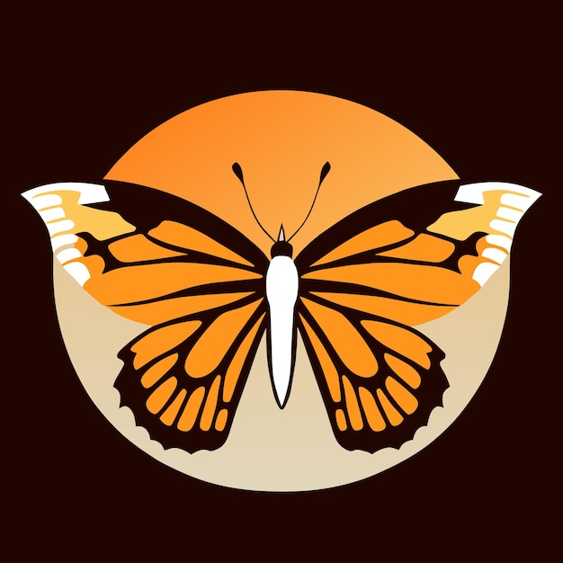 Vetor arte da borboleta monarca em movimento