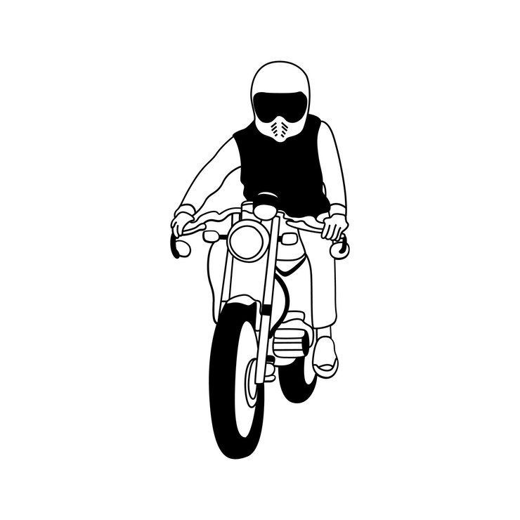 Vetor arte da linha de motocicletas caferacer.