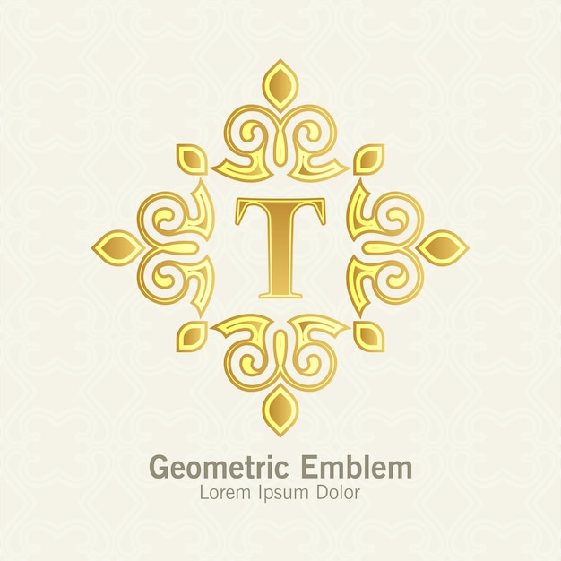 Arte da linha do logotipo do ornamento de luxo