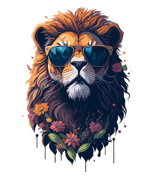 Arte de camisetas florais de animais