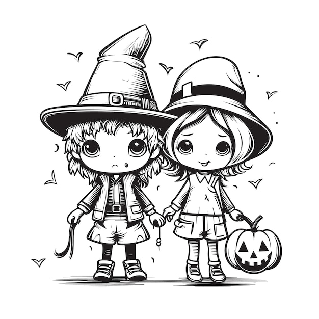 habilidade de desenho de halloween para crianças. página de colorir de  habilidade de desenho de halloween para crianças. 12983332 Vetor no Vecteezy