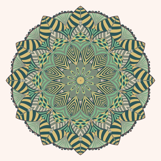 Arte de decoração de mandala vintage colorida