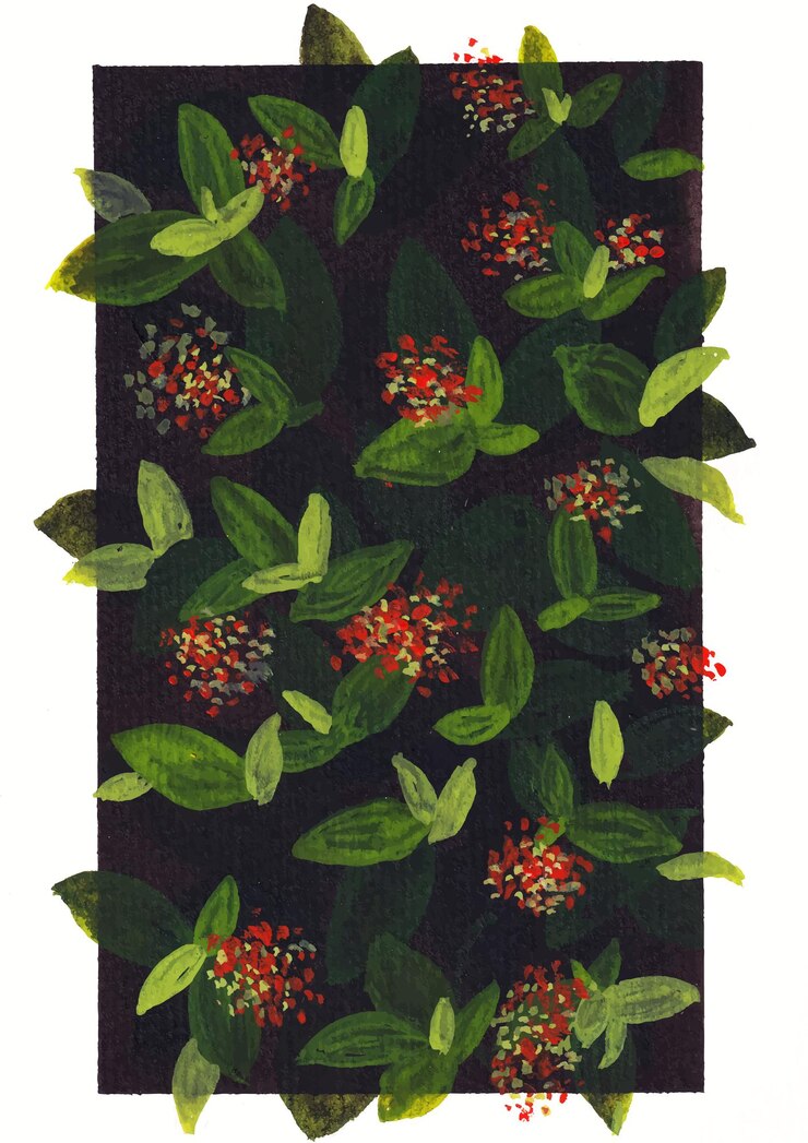 Vetor arte de fundo de natureza floral com fundo preto
