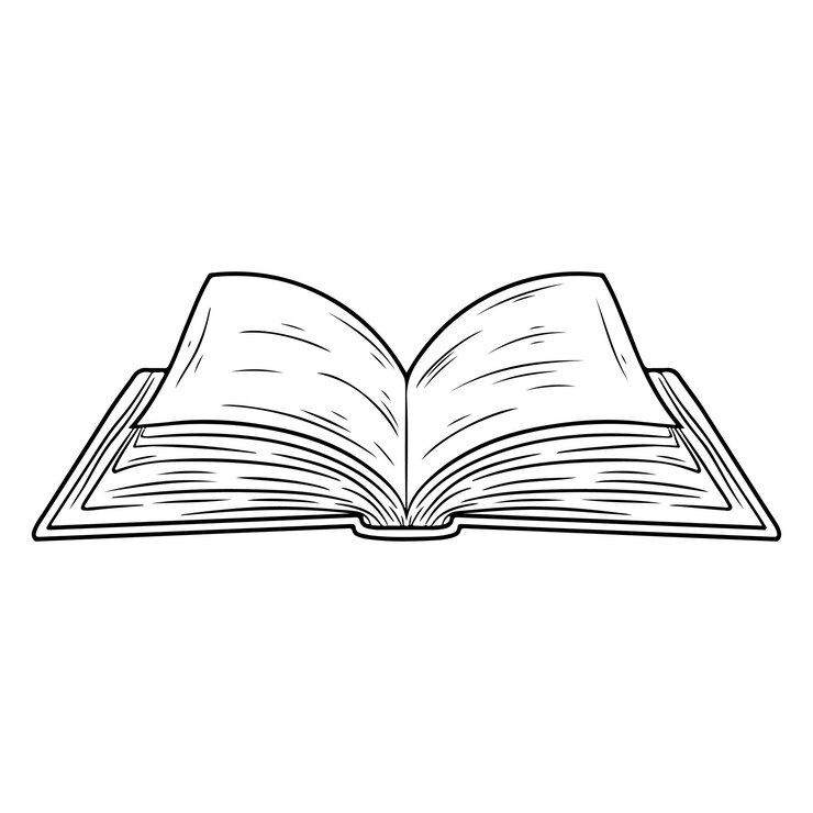 Vetor arte de ilustração livro desenhado à mão arte de linha design vetorial