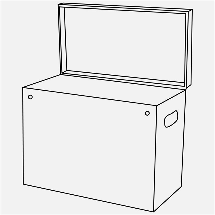 Vetor arte de ilustração vetorial de contorno de caixa desenhada à mão