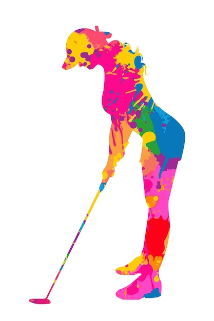 Arte de jogador de golfe feminino
