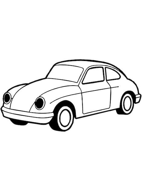 Arte de linha afogada à mão Vector de carro para página de coloração